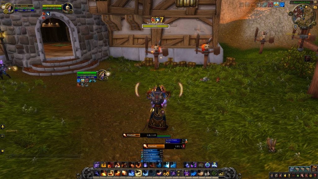 The addon Quartz in game. Cast bar and focus cast bar showed.