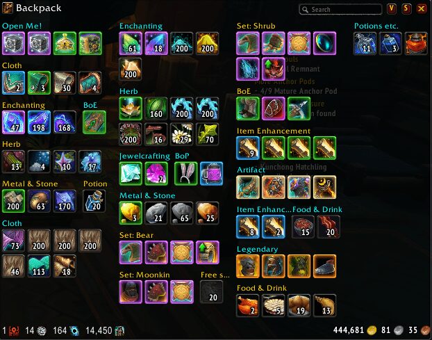 The AdiBags Addon for WoW - an Optimized Way for Storing Items and Making Gold