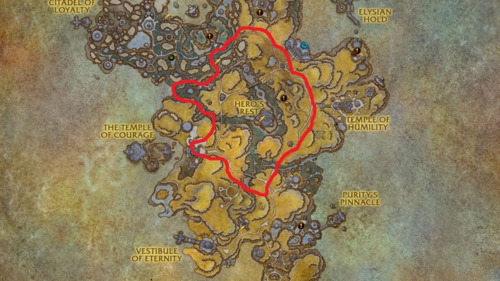 The Bastion Herbalism Route 2 in Our Complete Guide on How to Make Gold in WoW Shadowlands with Herbalism