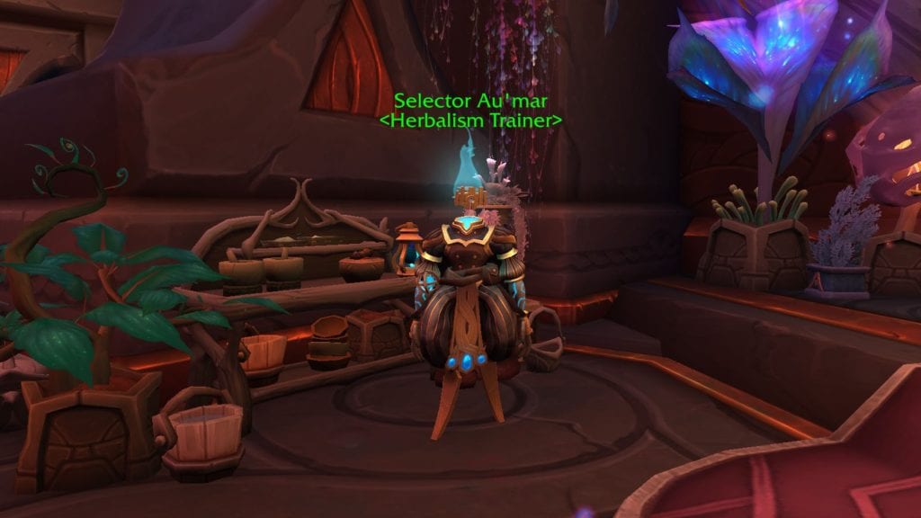 The Herbalism Trainer Found in Oribos, Needed for Making Gold with Herbalism in WoW Shadowlands.