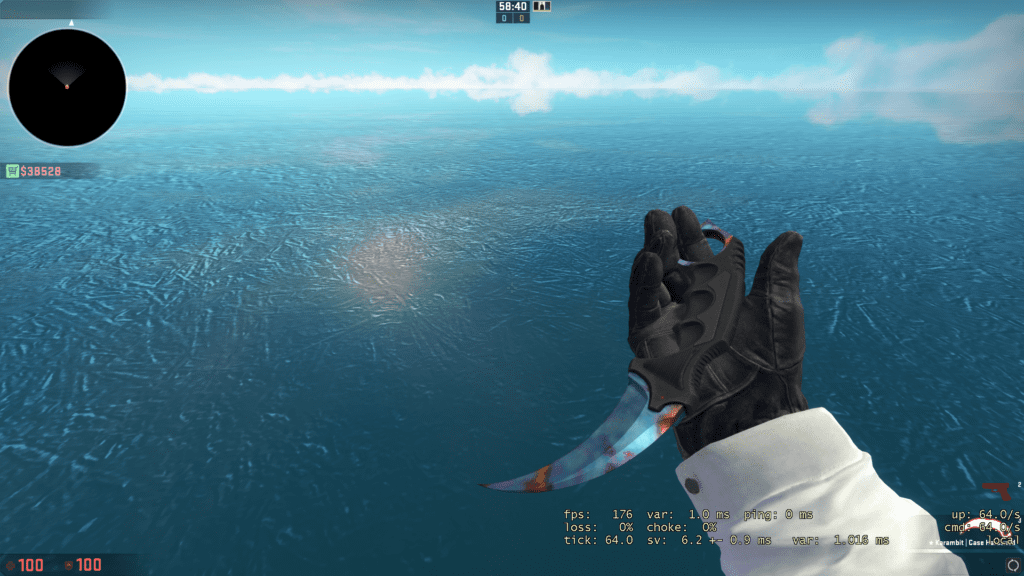 Rarest CSGO knife  skin Karambit Case Hardened Blue Gem