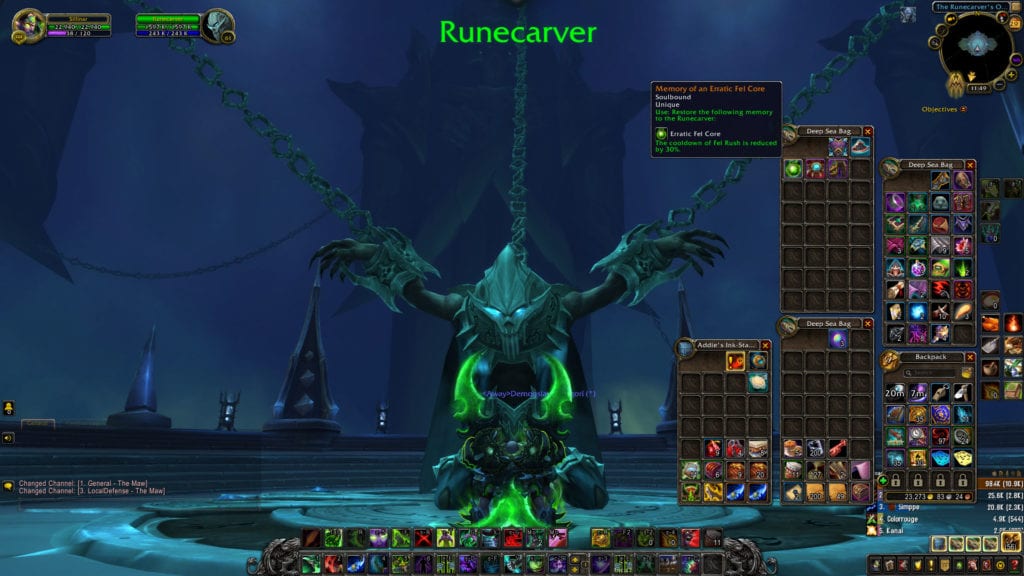 The Runecarver NPC inside Torghast, responsible for crafting Demon Hunter Shadowlands Legendaries. 