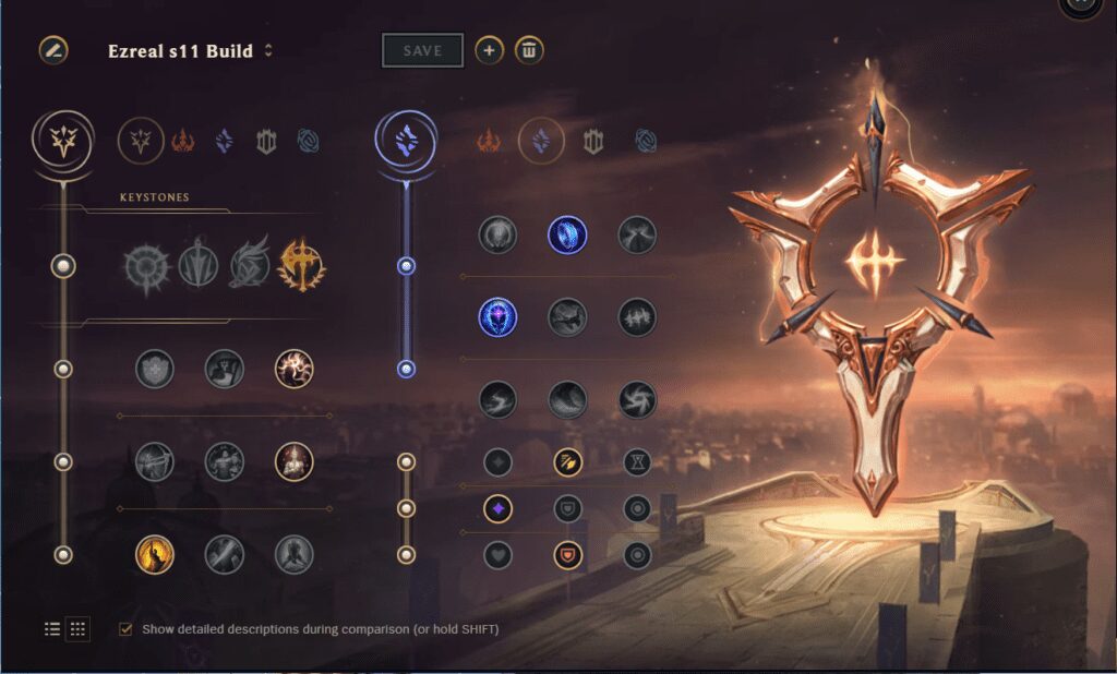 AD Ezreal build rune page