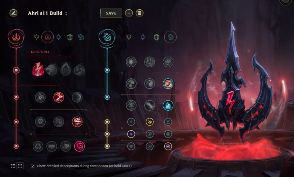 Mid Lane Ahri build rune page