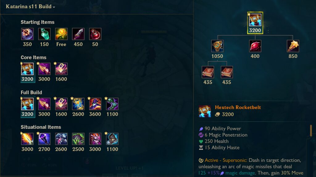 Mid Lane Katarina build item list