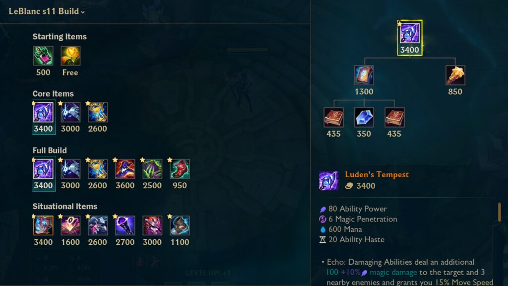 Mid Lane LeBlanc build item list