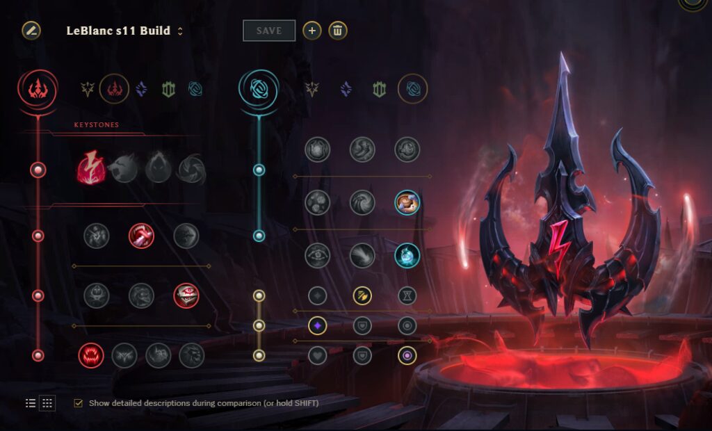 Mid Lane LeBlanc build rune page