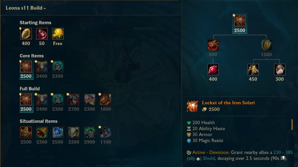 Support Leona LoL build items